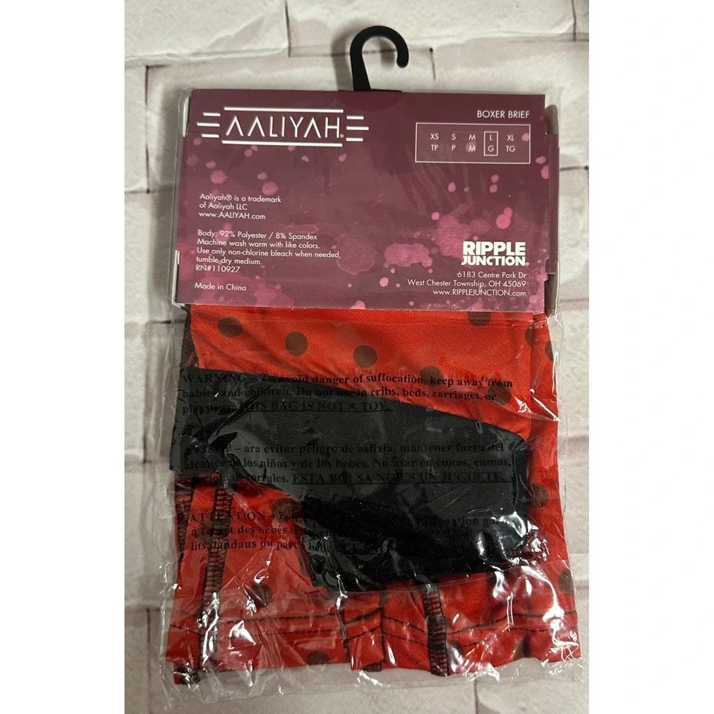 Aaliyah Princess of R&B‎ Boxer Briefs Red Polka Dot Mens Size L